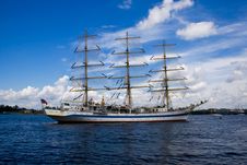 A White Frigate On Neva River Stock Images A White Frigate On Neva River Stock Images