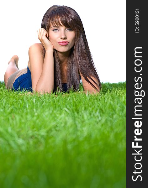 Girl relaxing in the grass