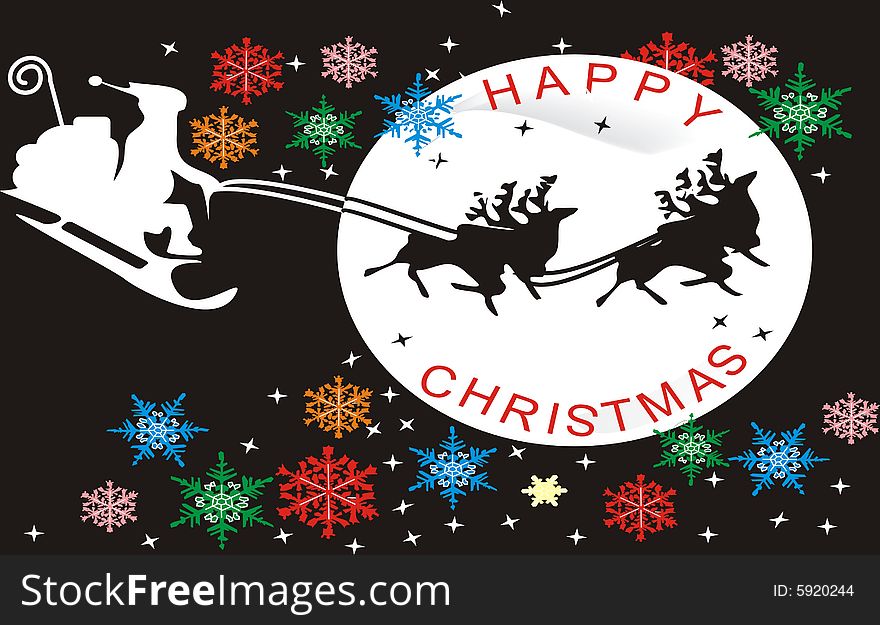 Merry Christmas - background with Santa Claus. Merry Christmas - background with Santa Claus