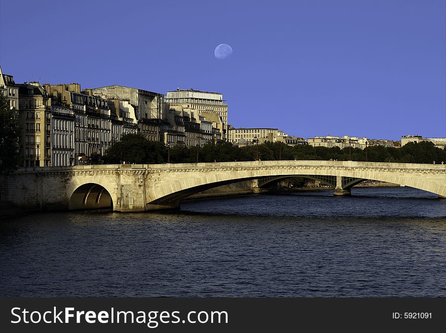 Bridge over Seine river, Paris, France. Bridge over Seine river, Paris, France