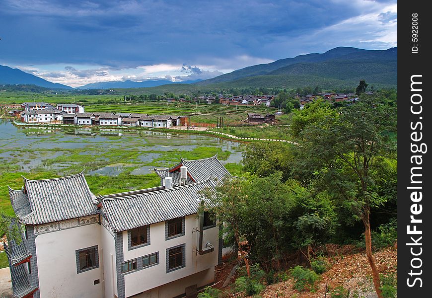 Scenery landscape near Lijiang City in China