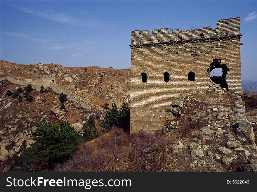 Great Wall of China, laiyuan, hebei, china. Great Wall of China, laiyuan, hebei, china