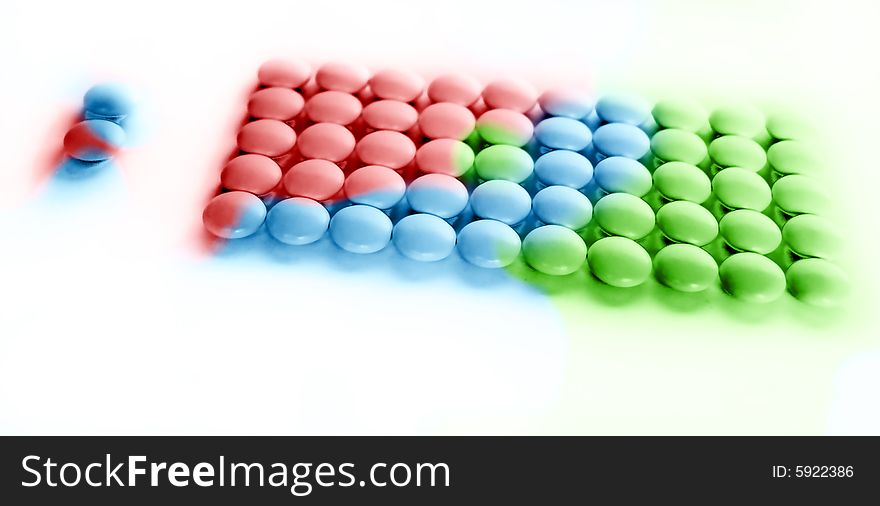 Abstract scene medicinal preparation on light background