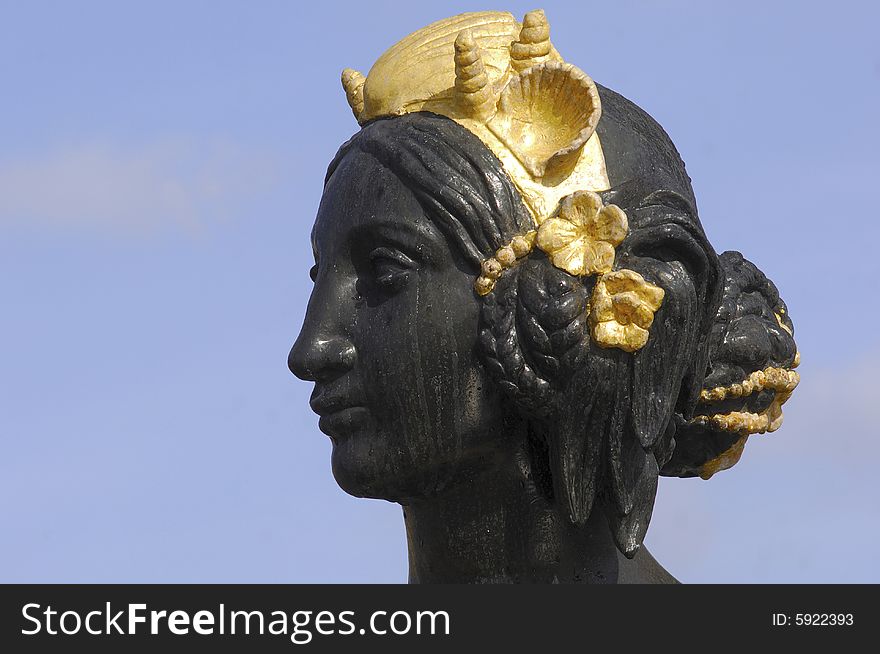 France; Paris;  detail of one of the fountain sculptures at the concorde place; bronze  statue. France; Paris;  detail of one of the fountain sculptures at the concorde place; bronze  statue