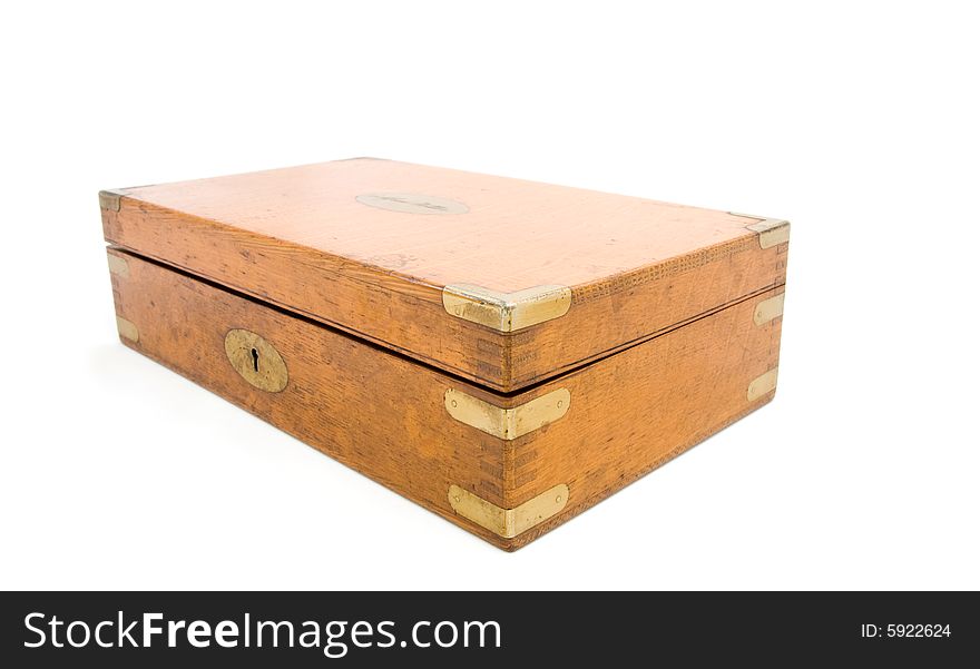 This is antique Wood Box Isolated on white