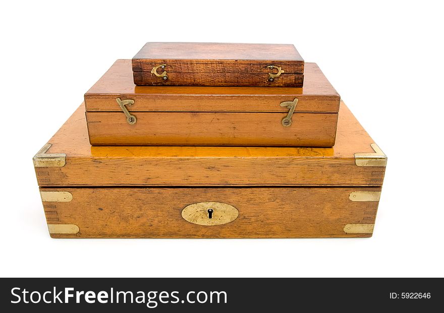 This is antique Wood Box Isolated on white