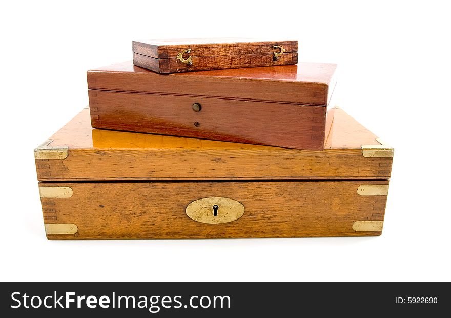 This is antique Wood Box Isolated on white