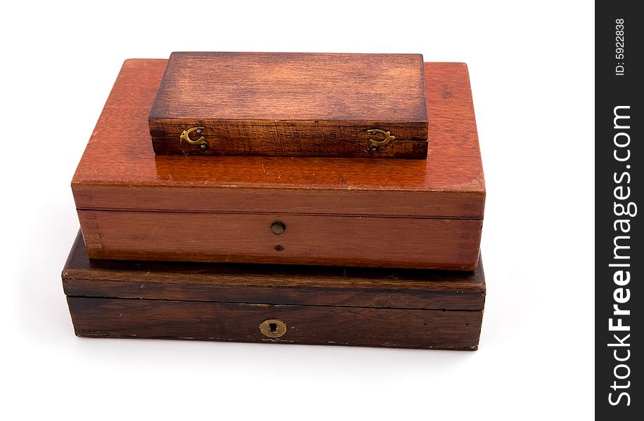 This is antique Wood Box Isolated on white