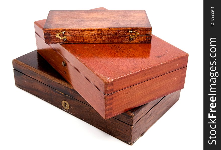 This is antique Wood Box Isolated on white