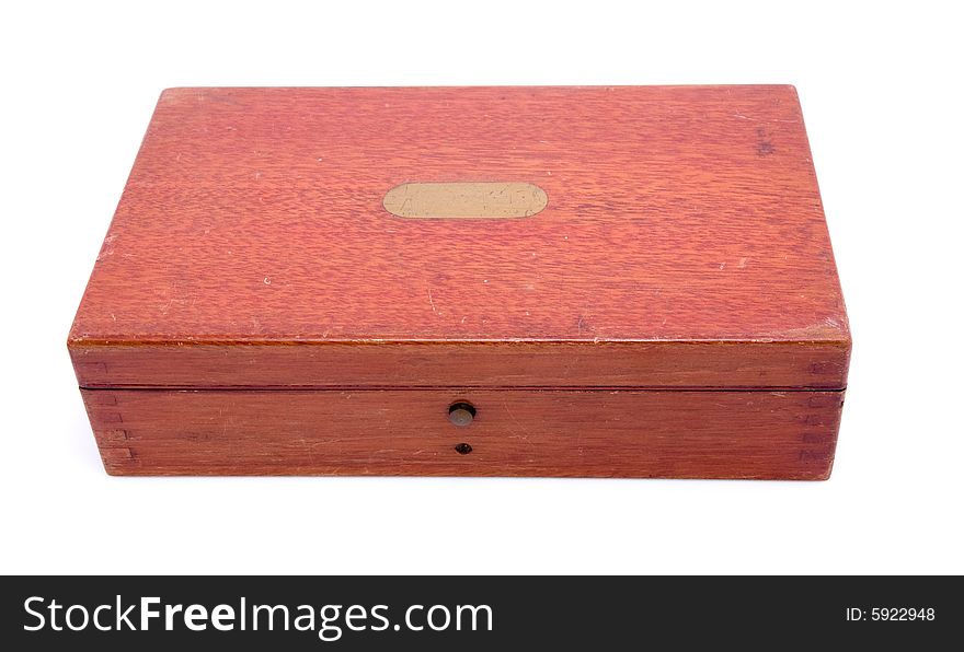 This is antique Wood Box Isolated on white