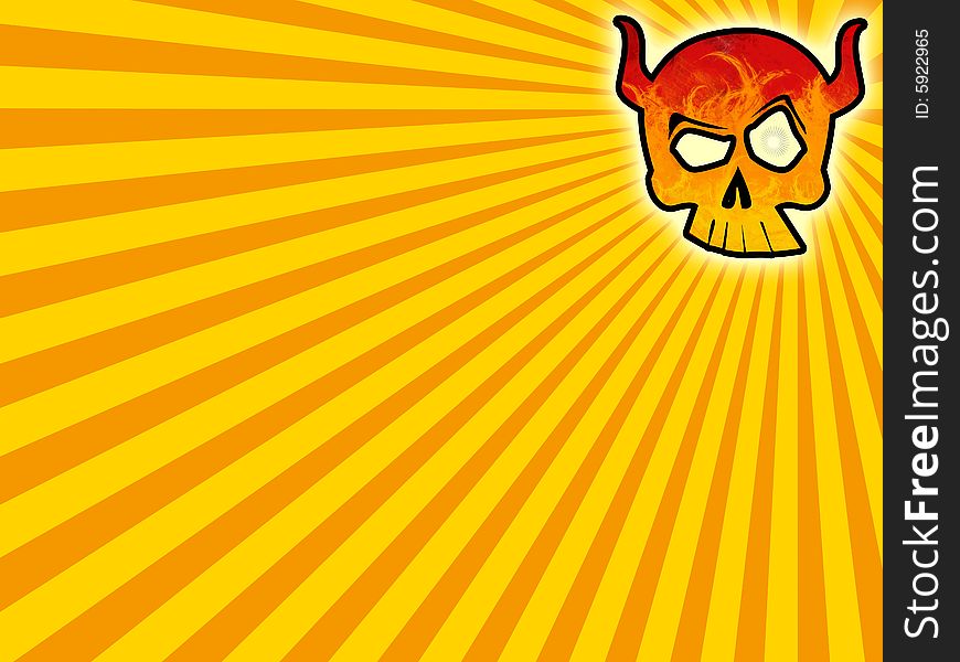 Skull orange background