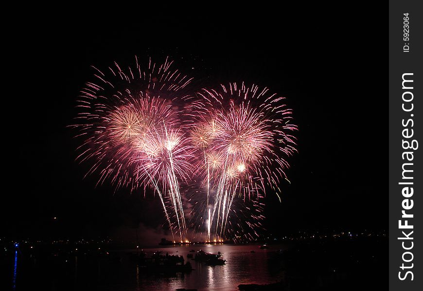 Fireworks at vancouvers celebration of light