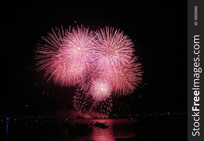 Fireworks at vancouvers celebration of light