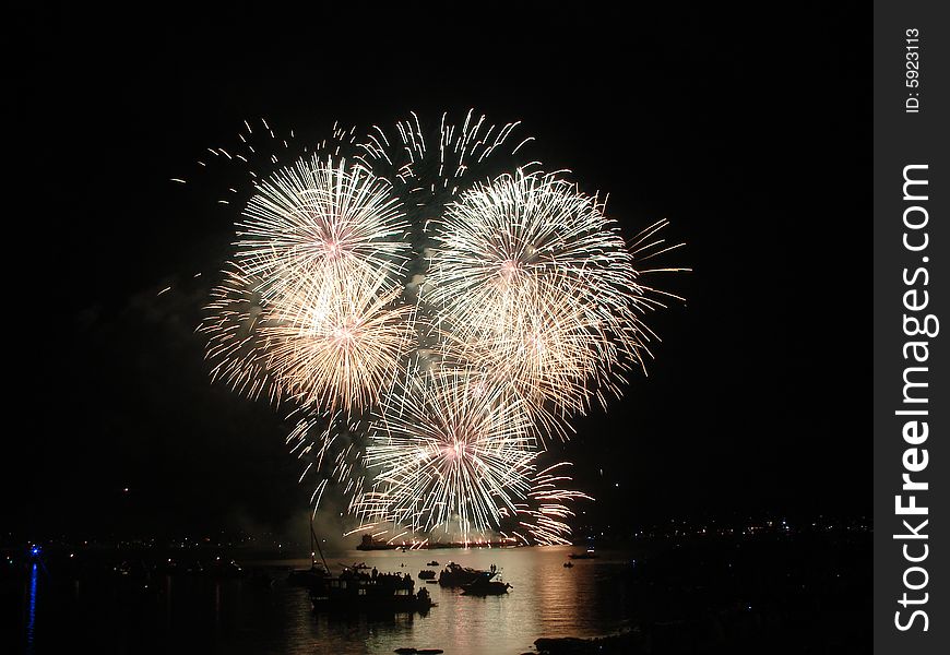 Fireworks at vancouver celebration of light