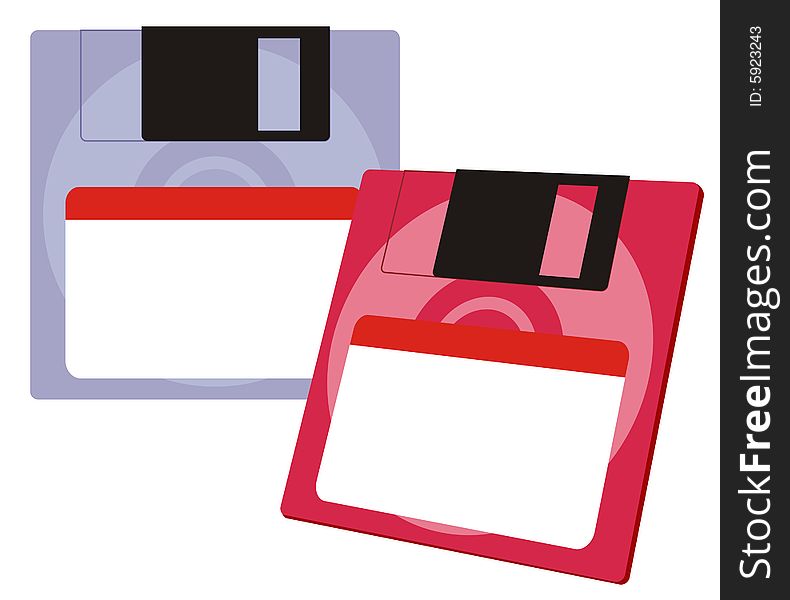 Decorative set of floppy-disk, isolated on white. Vector (EPS 8). Decorative set of floppy-disk, isolated on white. Vector (EPS 8).