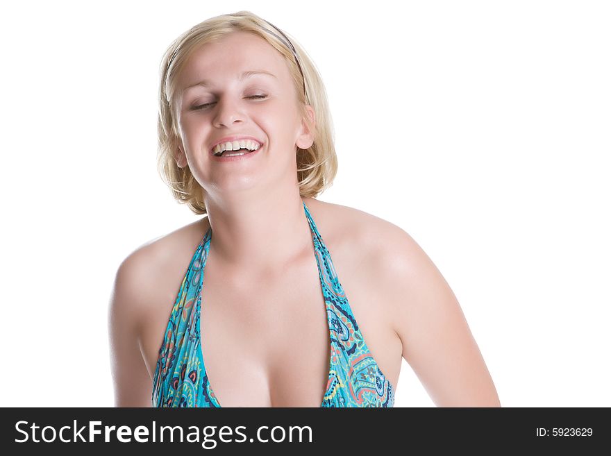 Young woman is dared isolated on a white background. Young woman is dared isolated on a white background