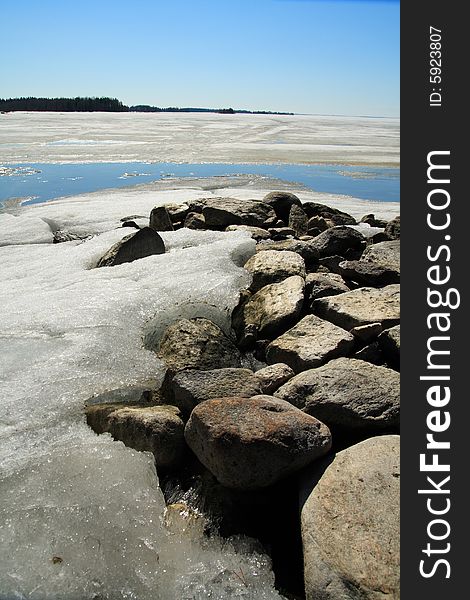 On the edge of a frozen lake