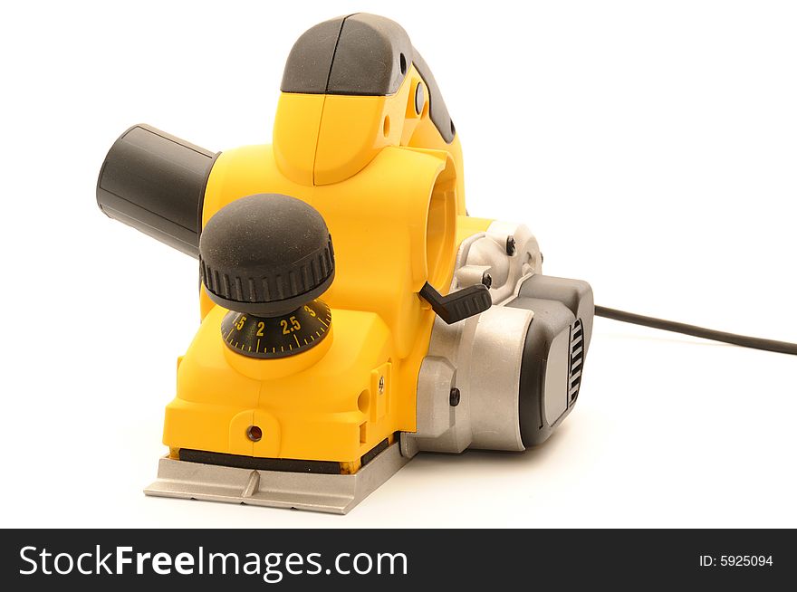 Yellow planer, isolated on white background