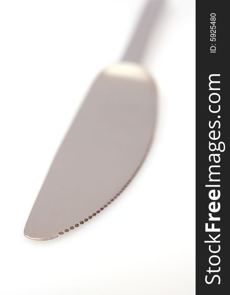 Knife close-up isolated on white