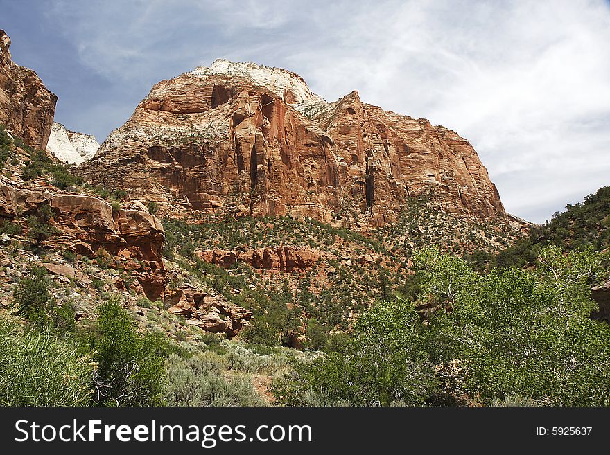 View of the mountain in Zion NP, Utah