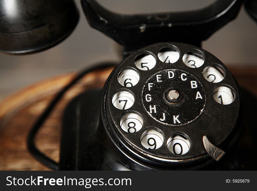 An image of old telephone. Photographed in the studio. An image of old telephone. Photographed in the studio.