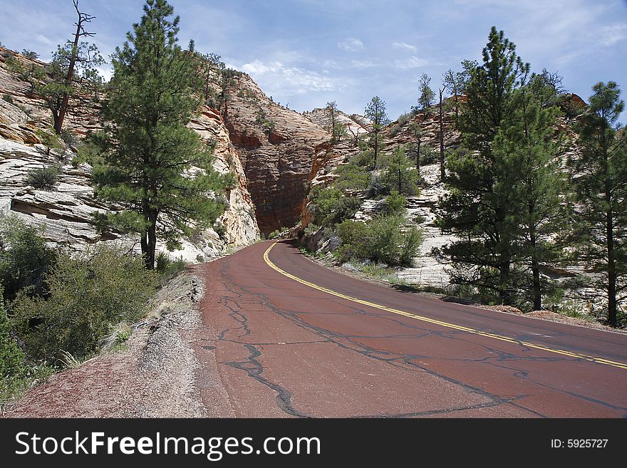 Road Through The Zion NP, Utah