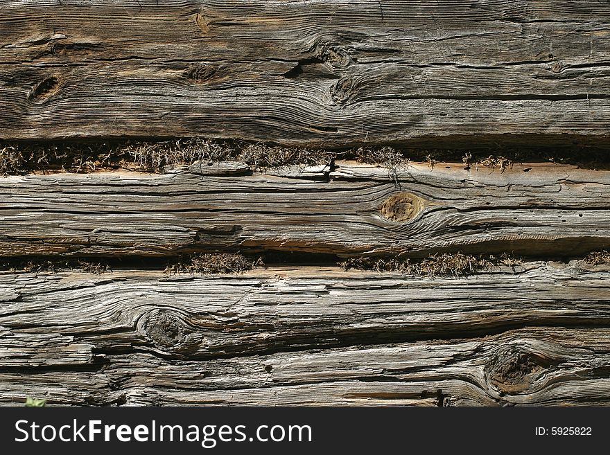 Old wooden wall on outside of the house