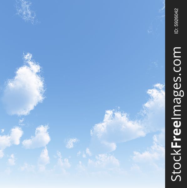 Beautiful summer cloudscape.3d image. Beautiful summer cloudscape.3d image