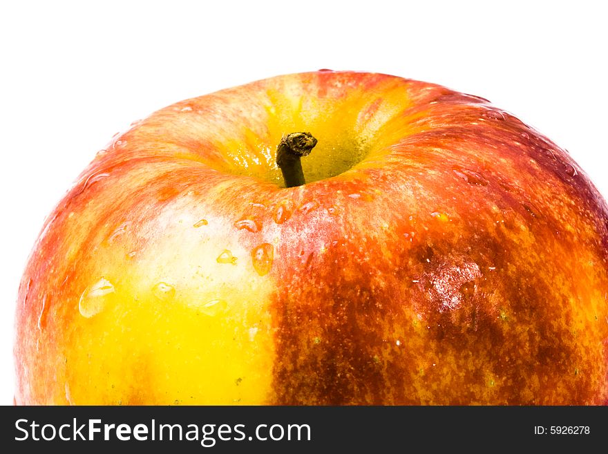 A piece of a ripe apple