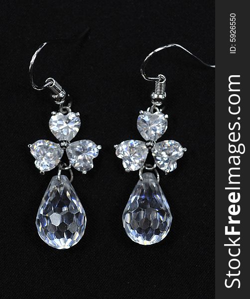 Pretty earring, earbob with crystal decoration