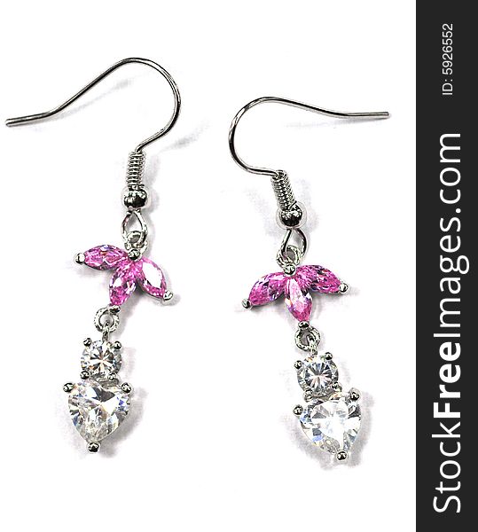 Pretty earring, earbob with crystal decoration