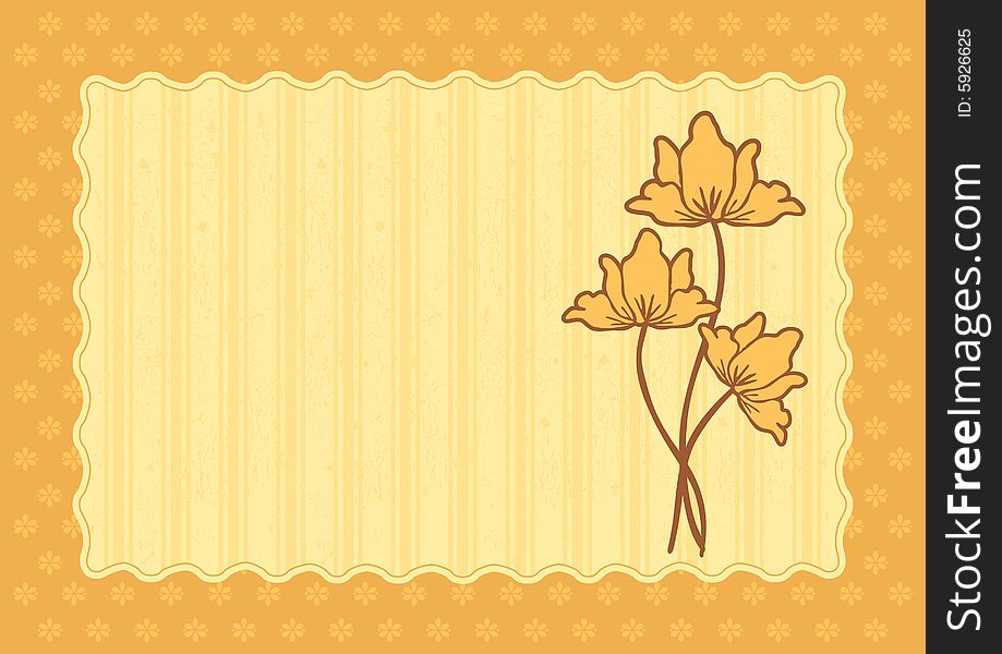 Vector illustration - retro framed background with flowers