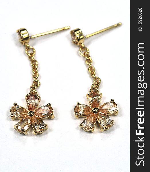 Pretty earring, earbob with crystal decoration