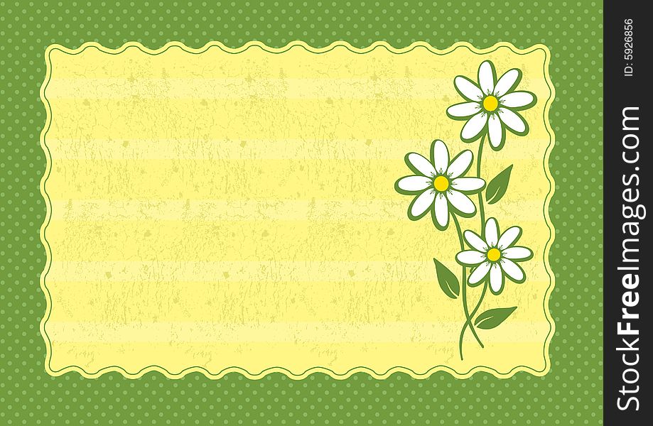 Vector illustration - retro framed background with flowers