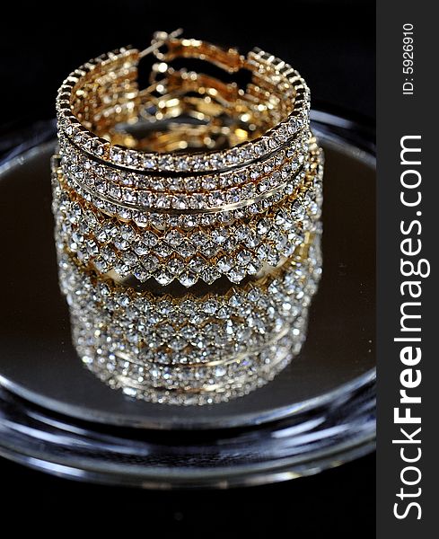 Pretty accouterment,  bangle with crystal decoration