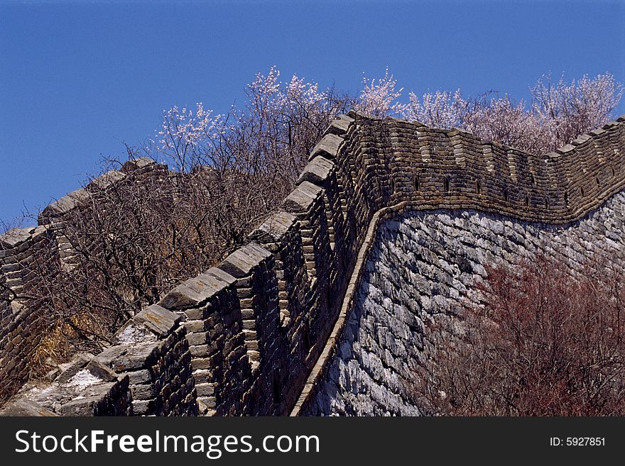 The great wall in spring, shot in jiankou sector, beijing, china