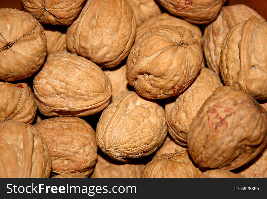 A bunch of walnuts ready to be cracked