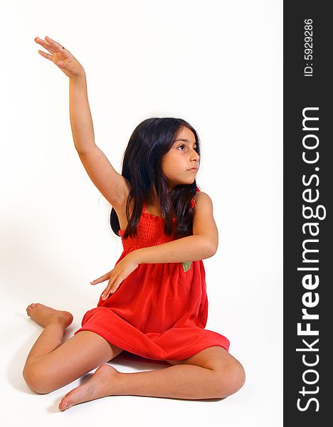 Young Girl In Red Dress