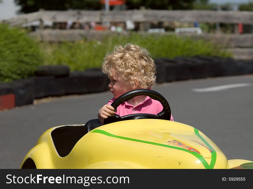 Boy Having Fun In Car