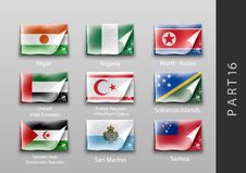 Flags Of All The Countries Tattered Masking Tape Royalty Free Stock Photos