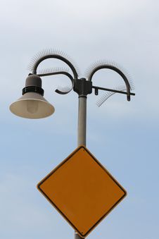 Blank Sign Below A Cool Light Post Stock Images