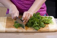 Woman Chopping Food In Kitchen Stock Images Woman Chopping Food In Kitchen Stock Images
