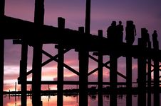 Myanmar, Amarapura, U Bein Bridge Royalty Free Stock Image Myanmar, Amarapura, U Bein Bridge Royalty Free Stock Image
