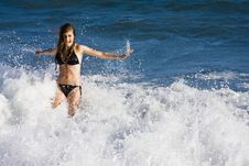 Playing With Waves Stock Images Playing With Waves Stock Images