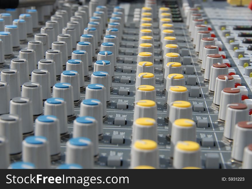 Large Music Mixer desk at the Concert