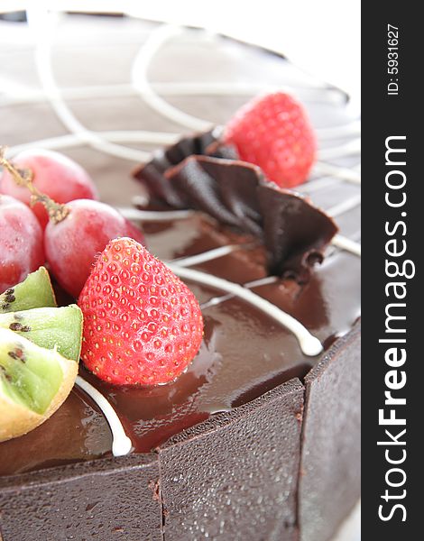 Chocolate cake pastry and bakery with strawberry. Collection of cakes and breads: HERE