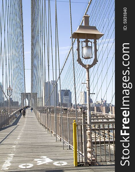 View of the Brooklyn Bridge in Manhattan