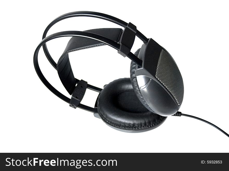 Headphones on a white background