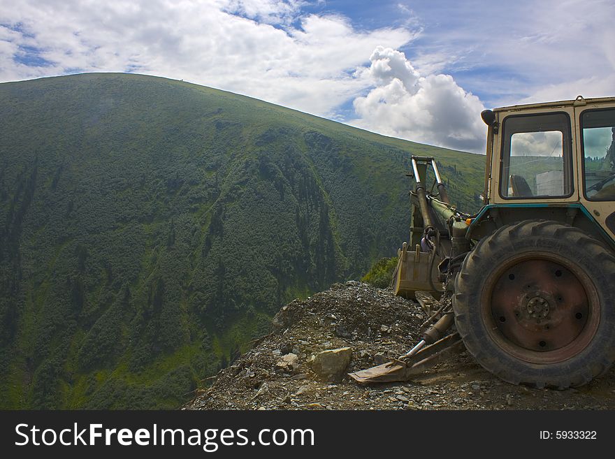 Tractor In Mountains