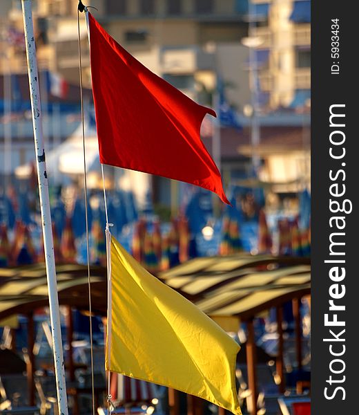 Image of flags on the beach
